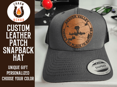 Adult Humor Beaver Valley Leather Patch Trucker Hat - There's no Place I'd Rather Be